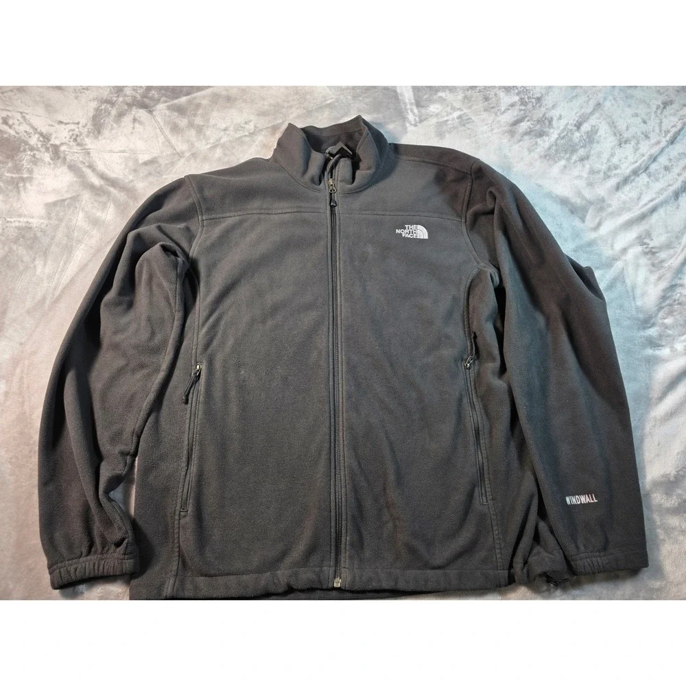 The North Face WindWall Fleece Jacket Mens XL Black‎ Full Zip Outdoor Hiking